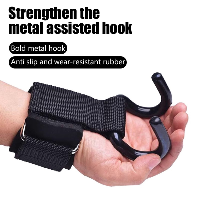Wrist Wraps Weightlifting Support - 【F】2 peças de ganchos para levantamento